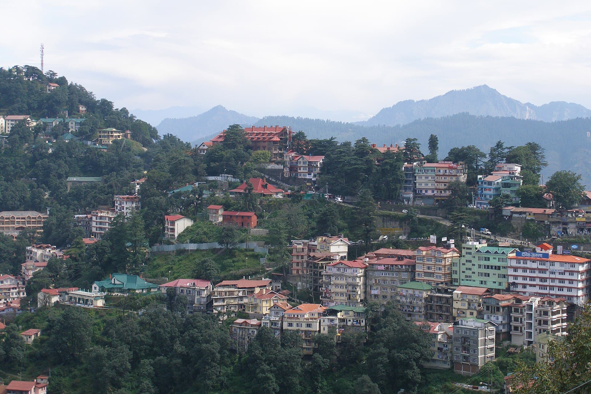 Shimla, India, Panoramic view of Shimla hills